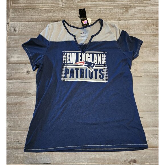 NFL New England Patriots T-Shirt Womens XXL Team Apparel Majestic Football - Picture 1 of 13